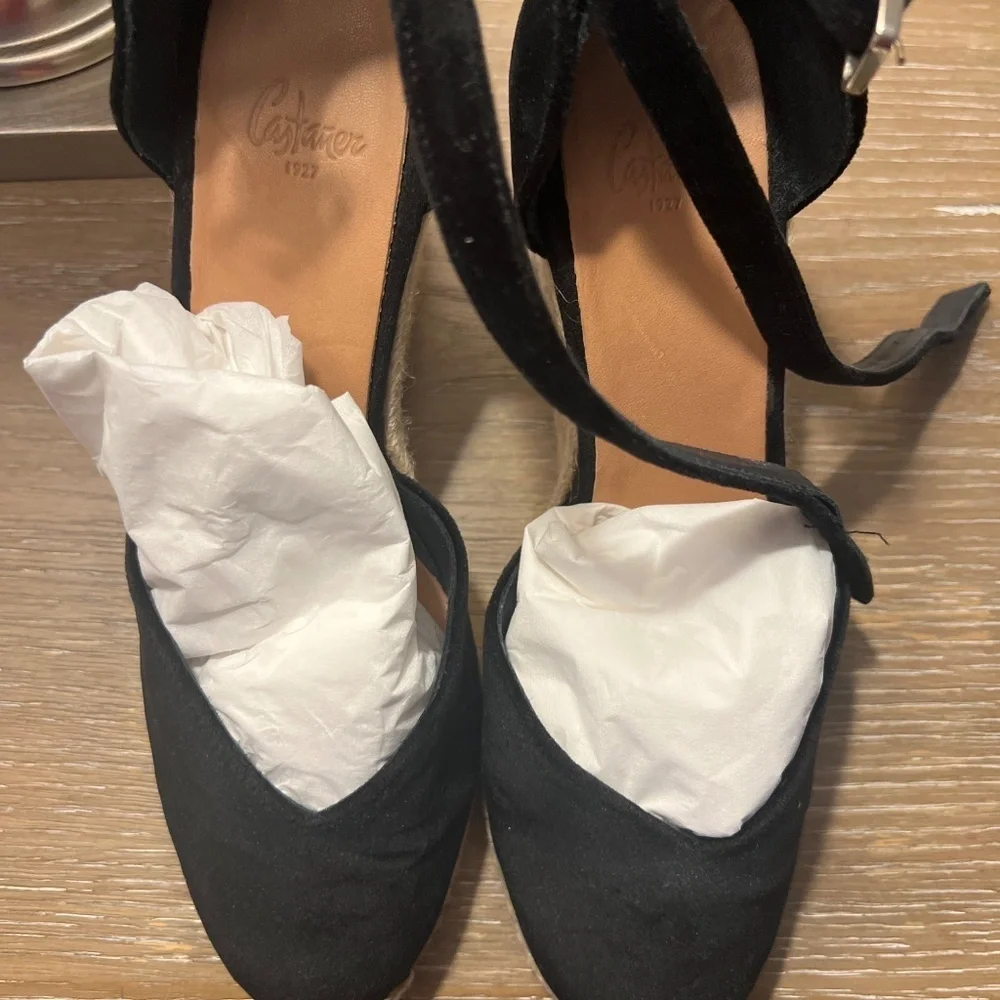 Castaner  black suede carina espadrille